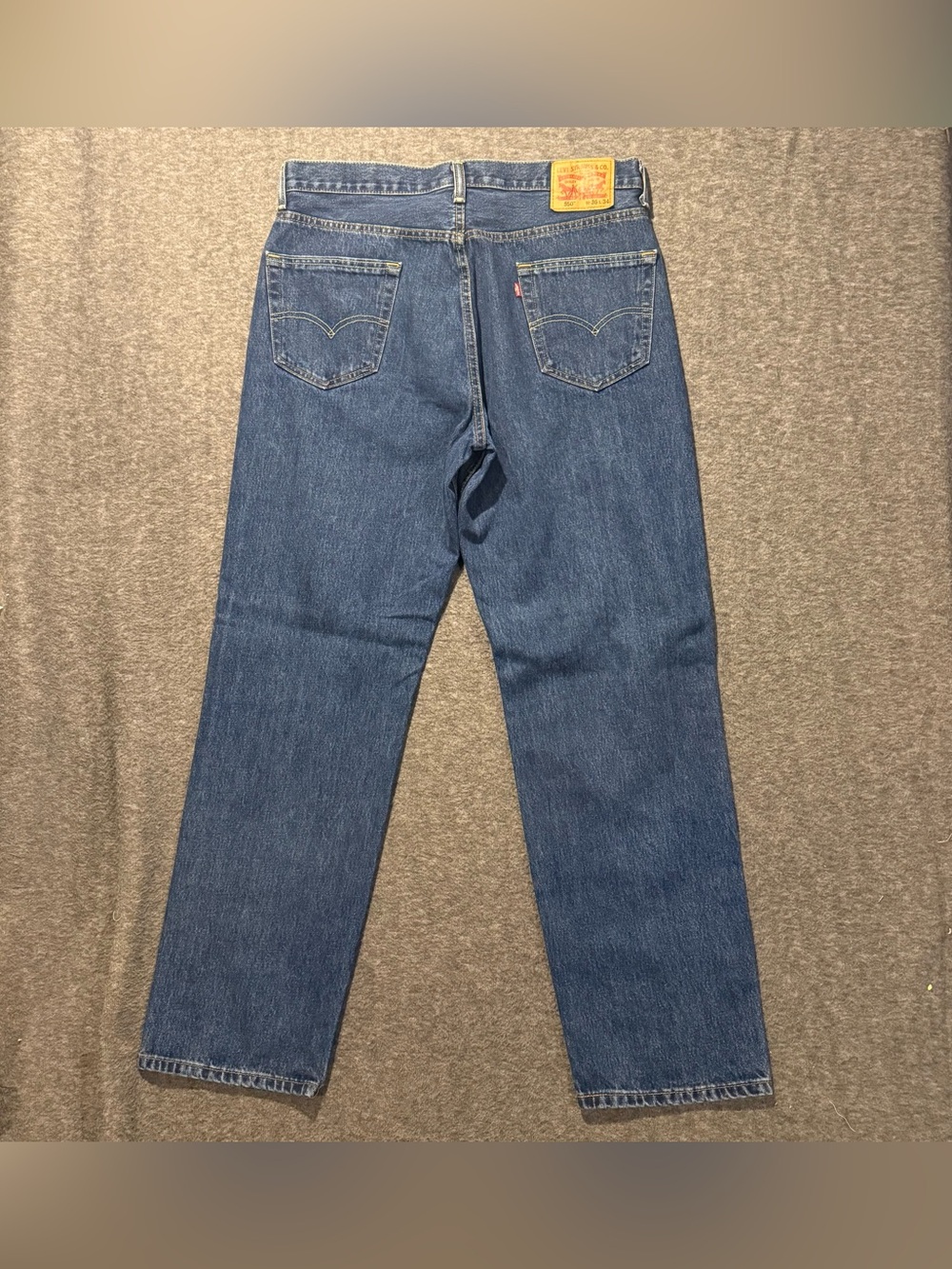 Levis 550 Jeans Mens 36x34 blue Relaxed Tapered 100% Cotton Durable Work Comfort